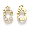 Brass Micro Pave Cubic Zirconia Charms KK-T060-05-C-G-NF-2