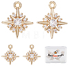 Brass Micro Pave Clear Cubic Zirconia Charms KK-BBC0005-16-1