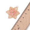 Glass Seed Beaded & Dyed Natural Malaysia Jade Pendants PALLOY-MZ01291-01-4