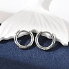 Tarnish Resistant 201 Stainless Steel Hoop Earrings X-MAK-R021-15mm-1