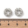 Flower Brass Clear Cubic Zirconia European Beads KK-D228-12P-2