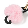Cute Cat PU Leather & Imitate Rex Rabbit Fur Ball Keychain KEYC-C005-01A-3
