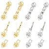 8Pcs 2 Colors Brass Micro Pave Clear Cubic Zirconia Fold Over Clasps KK-CJ0005-92-1
