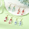 Printed Porcelain & Glass Dangle Earrings EJEW-JE07486-1