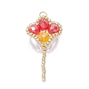 Glass Seed Beaded Tulip Pendants PALLOY-MZ01214-03-1