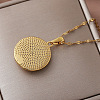 Vintage 304 Stainless Steel Enamel White Evil Eye Pendant Necklaces for Women QI8338-4
