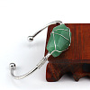 Natural Green Aventurine Wire Wrapped Cuff Bangles WG81AD5-03-1