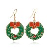 Christmas Theme Alloy Plastic Dangle Earrings FS-WG6FBD6-19-1