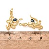 Brass Micro Pave Marine Blue Cubic Zirconia Pendants CU-E003-18G-24-3