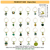 24Pcs 24 Style Summer Green Theme Alloy Enamel Wine Glass Charms AJEW-BC0003-92-2