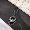 Halloween Alloy Glass Gothic Oval with Bat Pendant Necklaces FS-WG54020-02-1