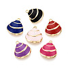 Rack Plating Alloy Enamel Pendants ENAM-T091-51M-G-1