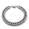 Tarnish Resistant 304 Stainless Steel Cuban Link Chain Bracelets X-STAS-A028-B064P-A-1
