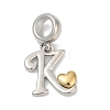 Brass European Dangle Charms KK-Z097-01K-GP-1