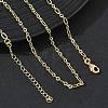 2.7MM Brass Textured Figaro Chain Necklaces for Women KK-CBA2293-16G-1