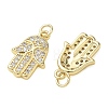 Religion Brass Micro Pave Clear Cubic Zirconia Pendants KK-T085-12G-2