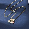 Brass Pave Colorful Cubic Zirconia Pendant Box Chain Adjustable Slider Necklaces NJEW-D348-03B-G-2