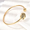 304 Stainless Steel Cuff Bangles for Women BJEW-D436-02G-3