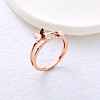 304 Stainless Steel with Rhinestone Finger Rings for Women VL8441-7-1