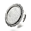 Vintage Adjustable Iron Finger Ring Components Alloy Cabochon Bezel Settings X-PALLOY-Q300-14AS-NR-1