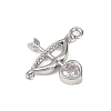 Brass Pave Clear Cubic Zirconia Pendants KK-L238-11P-2