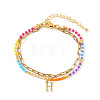 304 Stainless Steel Letter Charm Double-layered Bracelets VG5038-8-1