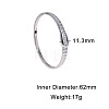 304 Stainless Steel Rhinestone Hinged Bangles for Women FS-WGE0196-01-2
