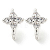 Rack Plating Brass Micro Pave Clear Cubic Zirconia Connector Charms KK-F864-06S-1