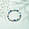 Natural & Synthetic Mixed Gemstome Round Beaded Stretch Bracelet for Women BJEW-JB08284-2