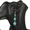 Dyed Tortoise Synthetic Turquoise Dangle Earrings EJEW-JE07362-02-4