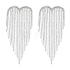 2Pcs Heart Tassel Alloy Rhinestone Lapel Pins for Clothes JEWB-NB0001-30S-1
