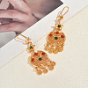 Moon with Star Alloy Chandelier Earrings KY9865-1