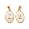 Natural Shell Oval with Initial Pendants STAS-I351-23G-Z-1