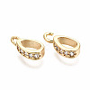 Brass Micro Pave Clear Cubic Zirconia Charms KK-T056-83G-NF-1