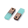 8 Colors Resin & Walnut Wood Pendants RESI-X0001-27-2