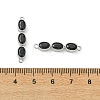 SHEGRACE Brass Pave Black Cubic Zirconia Triple Oval Links Connector Charms XGRQ3P837-645P-3