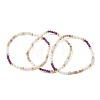 Natural Rhodonite & Rose Quartz & Ruby & Cultured Freshwater Pearl Beaded Stretch Bracelets for Women BJEW-JB13712-1