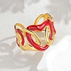 304 Stainless Steel Enamel Cuff Bangles for Women BJEW-F518-03A-G-1