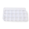 18 Grids Transparent Plastic Jewelry Trays CON-K002-02B-2