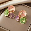 Alloy Enamel Stud Earrings UQ1707-1-1