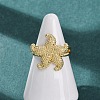 Ocean Brass Cuff Open Rings RJEW-Z129-01G-03-1
