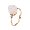 Valentine's Day Rose Natural Rose Quartz Finger Rings RJEW-JR00813-04-1