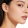 304 Stainless Steel Oval Hoop Earrings for Women QS9447-2