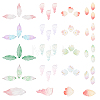 96Pcs 5 Style Two Tone Transparent Spray Painted Glass Pendants GLAA-SC0001-52-1