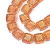 Electroplate Transparent Glass Beads Strands EGLA-N017-03C-3