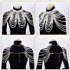 ABS Plastic Imitation Pearl White Round Beaded Multi-Layered Choker Necklaces for Women NJEW-WH0036-020KCG-3