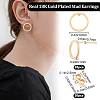 20Pcs Brass Circle Stud Earrings with Ear Nut for Women EJEW-BBC0001-09-2