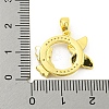 Brass Micro Pave Clear Cubic Zirconia Pendants KK-P263-03C-G-3