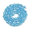 Opaque Solid Color Electroplate Glass Beads Strands EGLA-N013-J8mm-B05-2