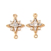 Brass Pave Clear Cubic Zirconia Links KK-T082-09G-1